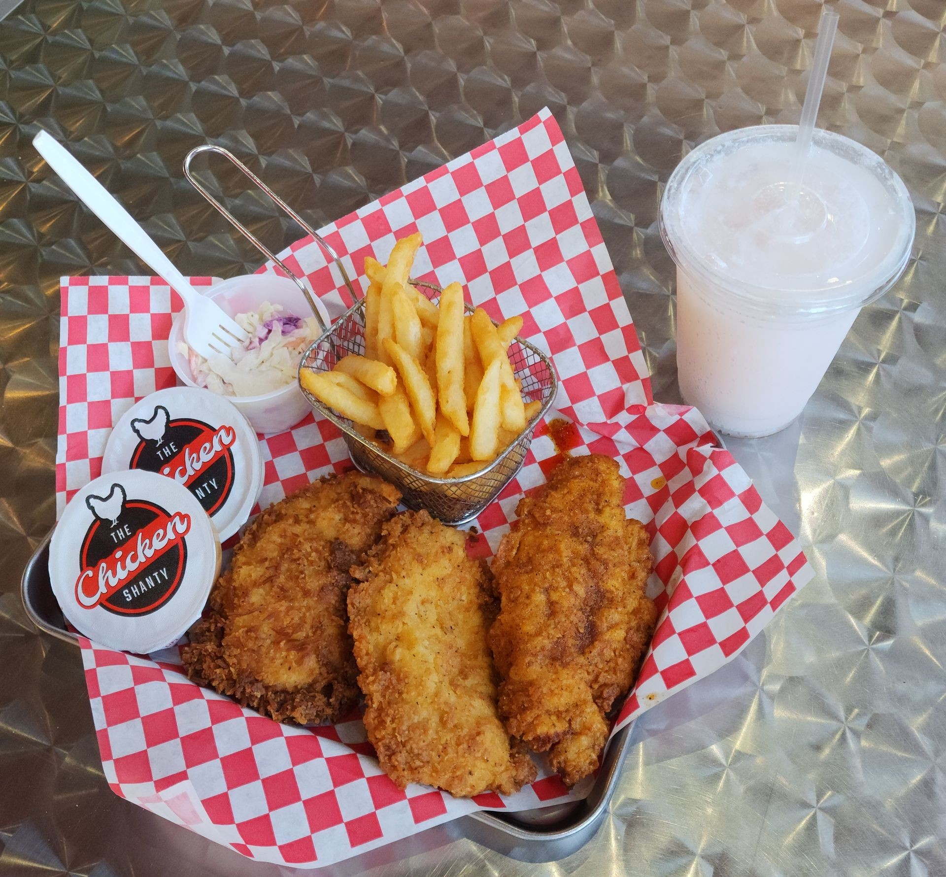 The Shantastic Basket, One Regular, One Hot and One Coconut Chicken Tender
